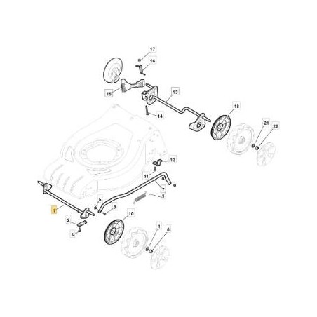VORDERRADACHSE D180 ZNB CRUISER 43 ORIGINAL STIGA - 381302929/0 | Newgardenstore.eu