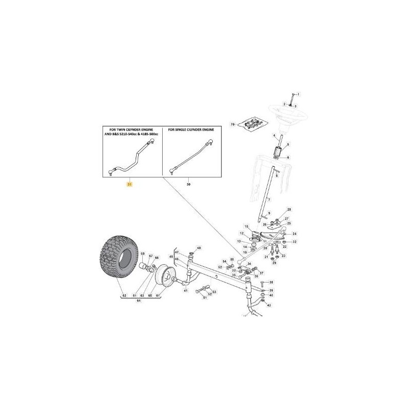 STEERING KIT ROD SD/MP B&S5210(RIC) ORIGINAL STIGA - 382000665/1
