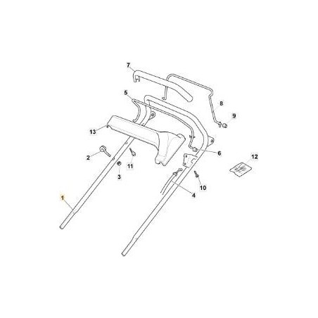 UPPER PART PAINTED HANDLE T ORIGINAL STIGA - 381007026/0 | Newgardenstore.eu