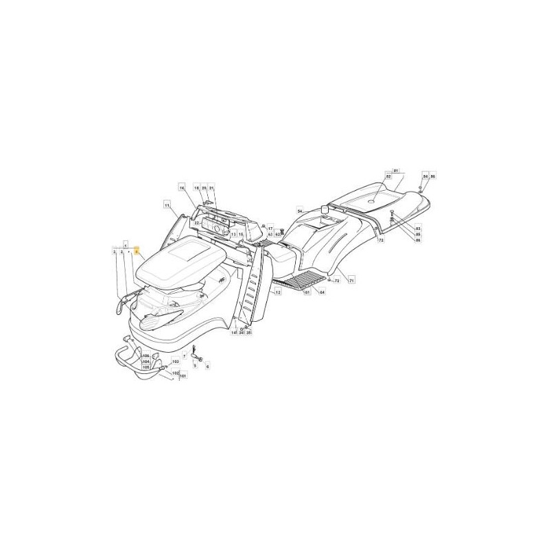 OBERE MOTORHAUBE TCU ROT 300941 GGP ORIGINAL STIGA - 325076901/0