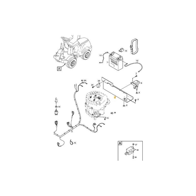 STAFFA BATTERIA NERA ORIGINALE STIGA - 1134-5343-01