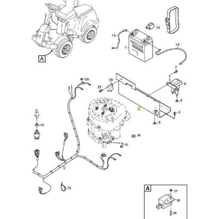 SUPPORT DE BATTERIE NOIR ORIGINAL STIGA - 1134-5343-01 | Newgardenstore.eu