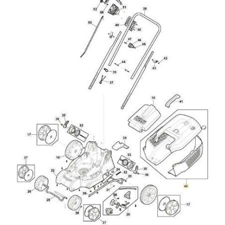 TASCHENSATZ E 380 Li 40 ORIGINAL STIGA - 118811054/0 | Newgardenstore.eu