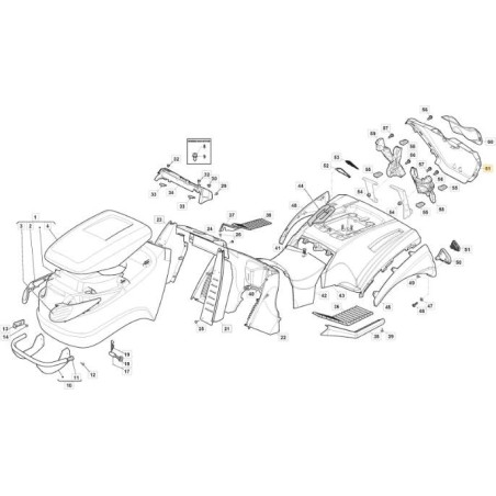 REAR COVER MTR SD GREEN 600123L ORIGINAL STIGA - 325110489/0 | Newgardenstore.eu