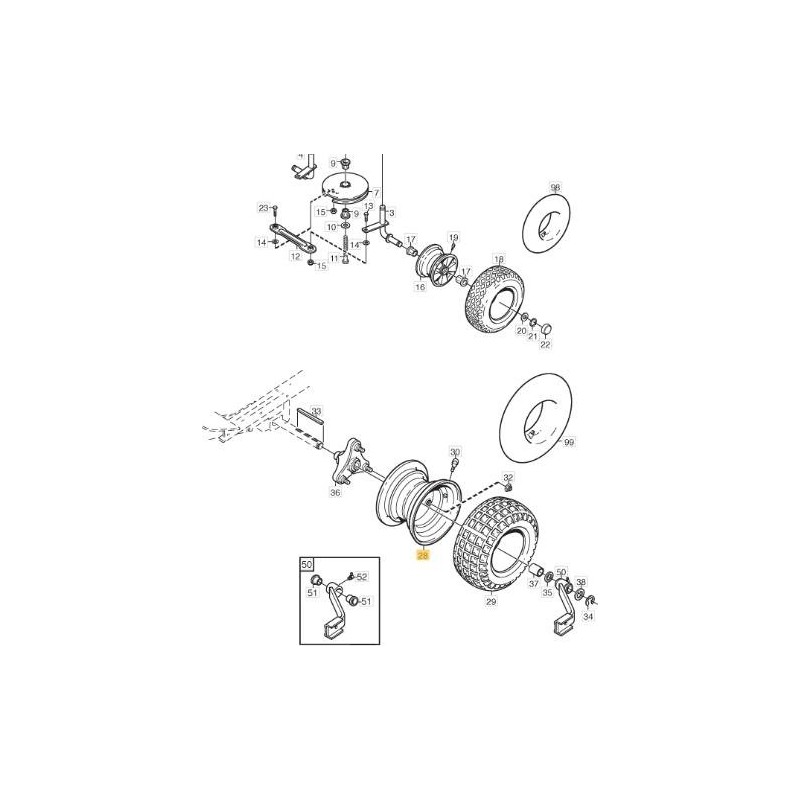 VORDERRADFELGE 4.375X8VC+PC2WD ORIGINAL STIGA - 187000453/0