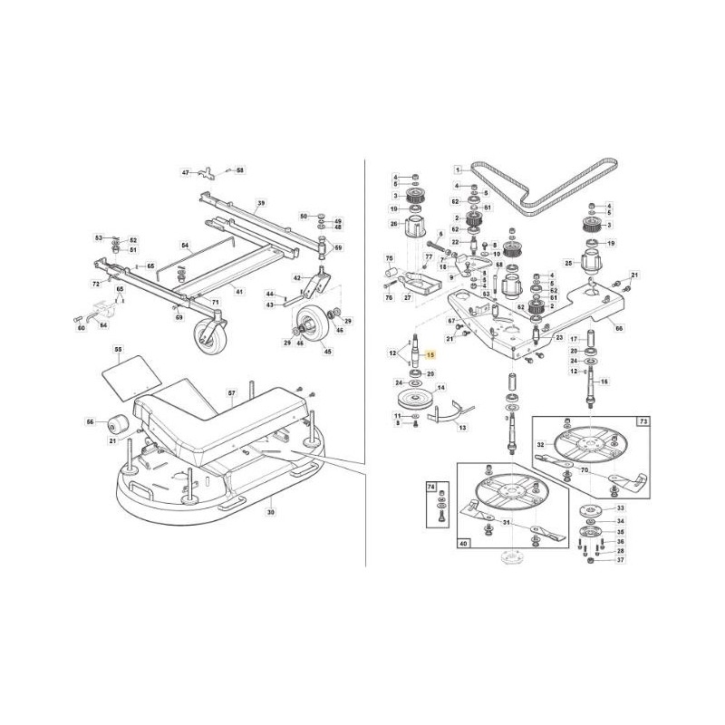 EJE POLEA MOTRIZ ORIGINAL STIGA ZNT - 118830406/0