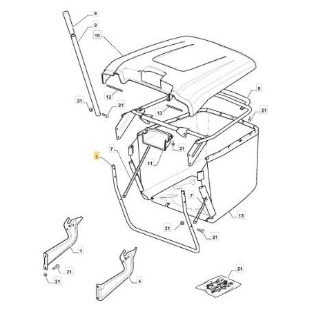 TELAIO BOCCA SACCO VNN MP 84C ORIGINALE STIGA - 382800141/0 | Newgardenstore.eu