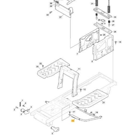 VNN SD 98 ORIGINAL STIGA FOOTBOARD SUPPORT - 382785179/1 | Newgardenstore.eu