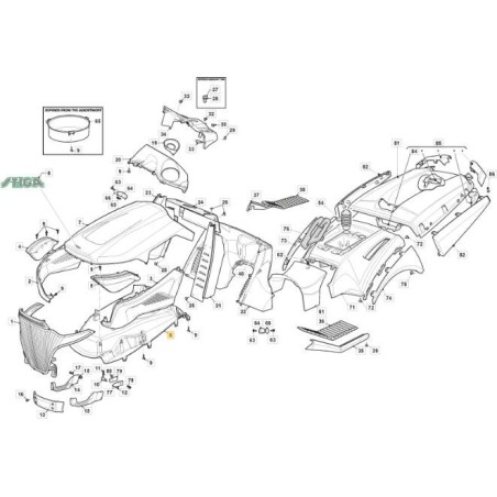 CONVOYEUR À CAPOT NS GXV630 ORIGINAL STIGA - 325108111/0 | Newgardenstore.eu