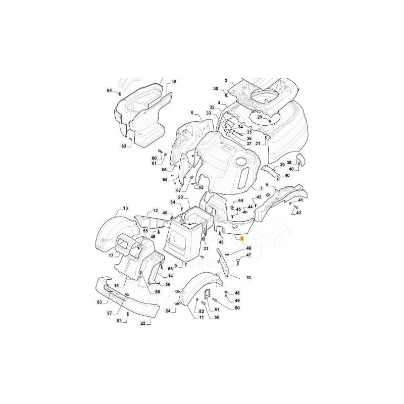 ZENTRALER STOßSTANGE PFM GRAU NCS800N ORIGINAL STIGA - 337502500/0