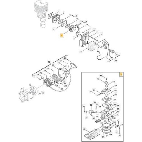 Carburateur ALPINA débroussailleuse VIP 21 25 30 mod. WT.260 005765 | Newgardenstore.eu