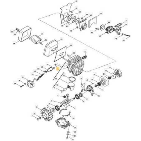 ORIGINAL chainsaw piston cylinder segments XC44 430 470 SP440 383070001/0 ALPINA | Newgardenstore.eu