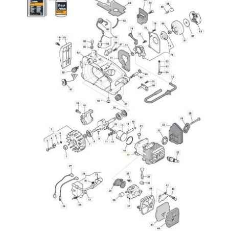 Engine cylinder PR270 PR270C ALPINA GGP STIGA chainsaw 6995245 ORIGINAL | Newgardenstore.eu