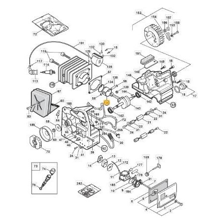 Pistone segmenti motore motosega GGP STIGA PR350 SPR350 P34S Ø 38 mm 8540590 | Newgardenstore.eu