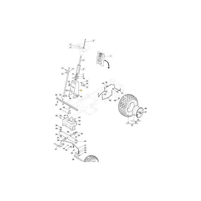 STAFFA ANTERIORE SUPPORTO PIANTONE NR66 ZNB ORIGINALE STIGA - 384773575/0