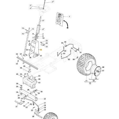 STAFFA ANTERIORE SUPPORTO PIANTONE NR66 ZNB ORIGINALE STIGA - 384773575/0 | Newgardenstore.eu