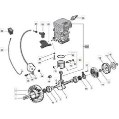 PISTON D 39 (15,18,22) ORIGINE STIGA - 8541360/1