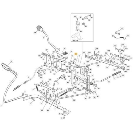 STAFFA FULCRO LEVA KIT TRASMISSIONE KIT ORIGINALE STIGA - 384773568/2 | Newgardenstore.eu