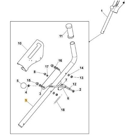 UPPER PIPE PTO LIFTING TC/MP VNN ORIGINAL STIGA - 382869057/0 | Newgardenstore.eu