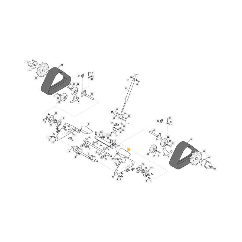 PROTEZIONE SUPERIORE SX CINGOLI SNTH 760 CTF ORIGINALE STIGA - 383600065/0