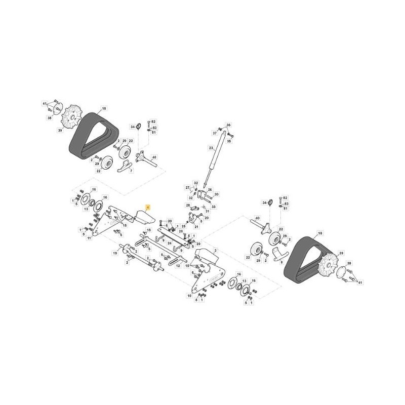 PROTEZIONE SUPERIORE DX CINGOLI SNTH 760 CTF ORIGINALE STIGA - 383600063/0