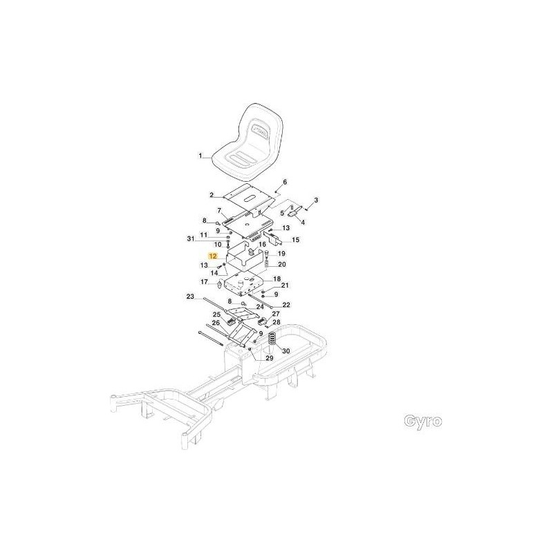 PROTECTION DE SUSPENSION DE SIÈGE e-ZTR VN ORIGINAL STIGA - 387605033/0