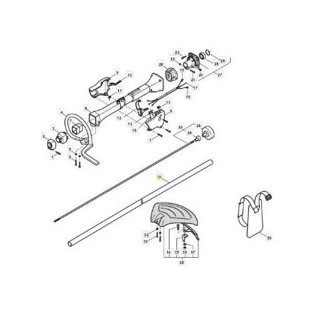 TUBO TRASMISSIONE D.26 STAR ORIGINALE STIGA - 4251204 | Newgardenstore.eu