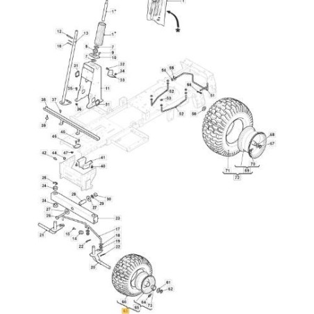 RUOTA KIT ANTERIORE 11x4 FE+WA P512 DG ORIGINALE STIGA - 384680082/0 | Newgardenstore.eu