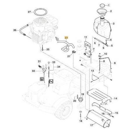 RACOR DE ESCAPE HONDA GCV530 FM ORIGINAL STIGA - 387869549/0 | Newgardenstore.eu