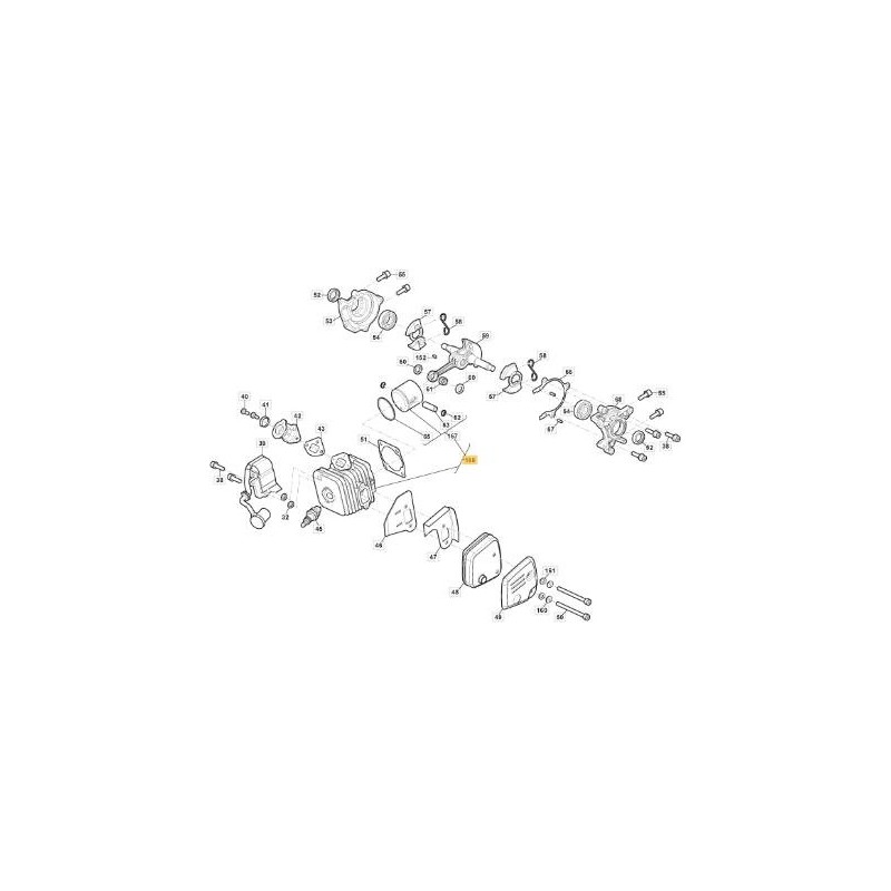 CYLINDRE-PISTON SP316-SP316C ORIGINAL STIGA - 118804809/0