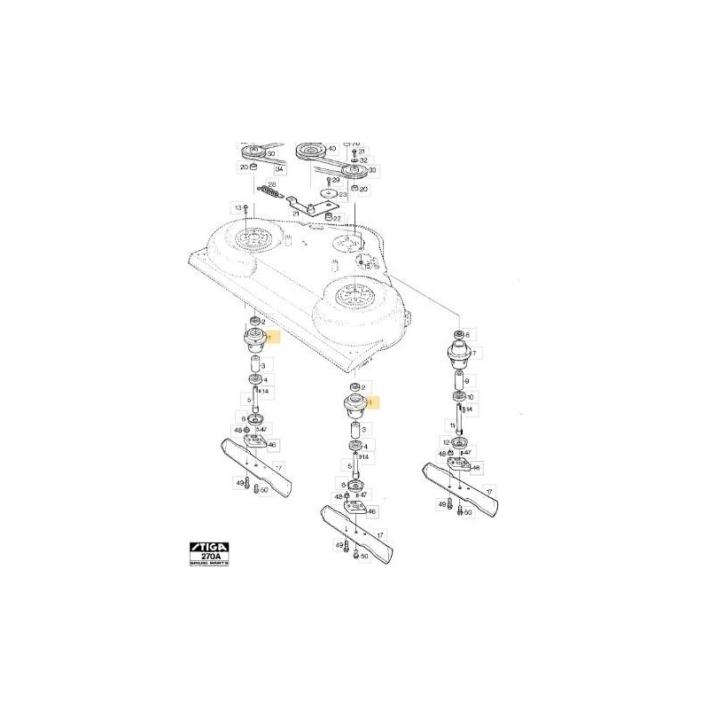 Arbre de lame ORIGINAL STIGA tracteur tondeuse à gazon PARK 100M 1134-2476-01