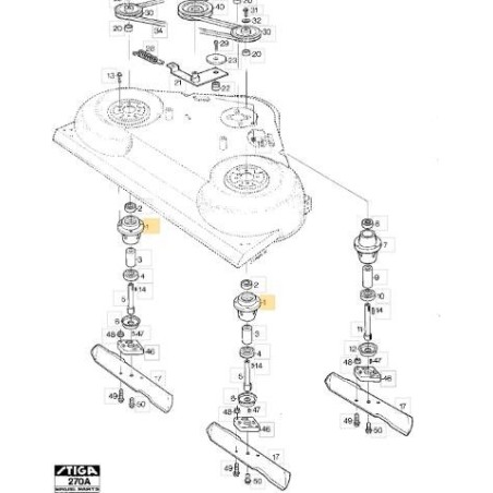 Blade shaft ORIGINAL STIGA tractor mower PARK 100M 1134-2476-01 | Newgardenstore.eu