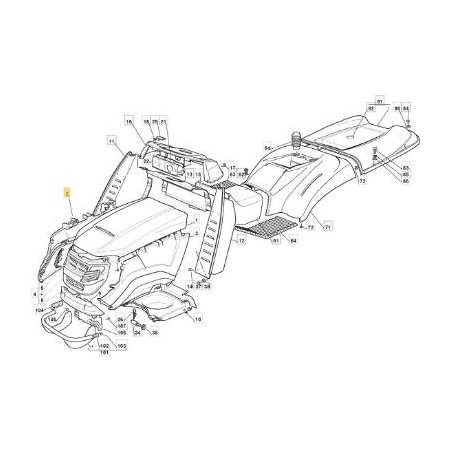 RECHTE MOTORHAUBENSEITE SEITE JX-TX 300941 ORIGINAL STIGA - 382394620/0 | Newgardenstore.eu