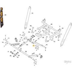 TIGE DE LEVAGE DE PLAQUE ARRIÈRE 108 eZTR ORIGINAL STIGA - 387000329/0