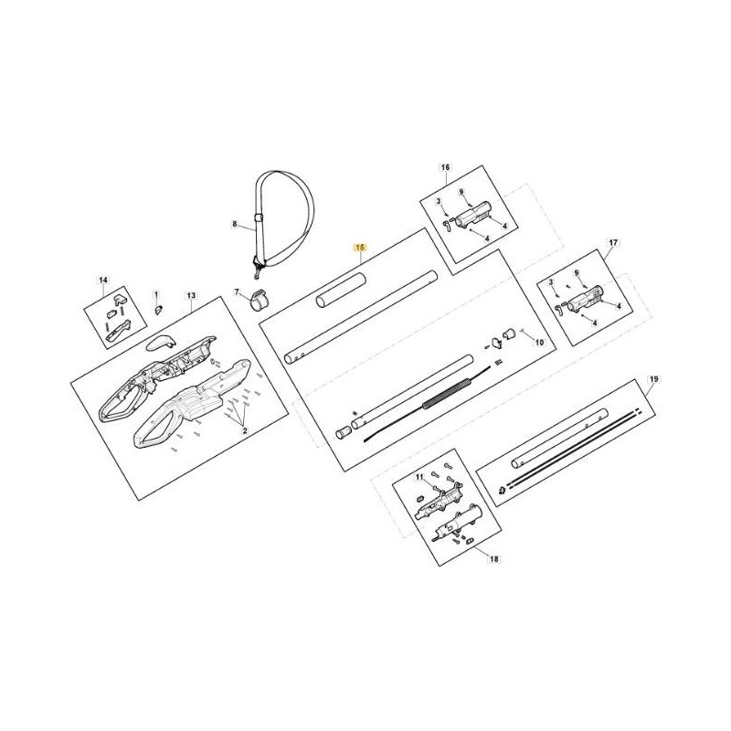 HANDLE TUBE MH 20 Li ORIGINAL STIGA - 118811125/0