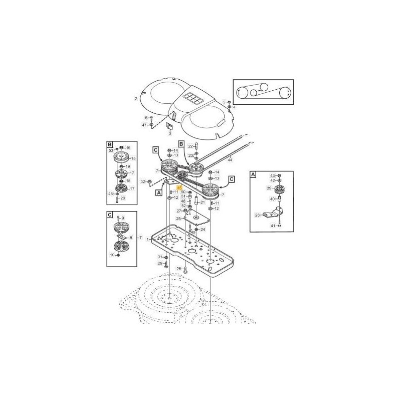 Courroie de distribution lames plates tracteur de pelouse PARK 107M STIGA 9585-0132-01 ORIGINAL