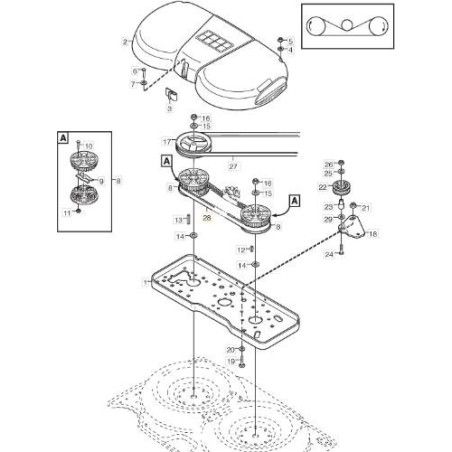 VILLA 95 M STIGA 9585-0095-01 Courroie d'entraînement des lames de tracteur de pelouse ORIGINALE | Newgardenstore.eu