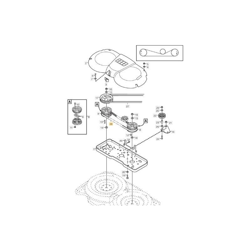 Cinghia dentata piatto lame trattorino VILLA II 107M STIGA 9585-0133-01 ORIGINALE