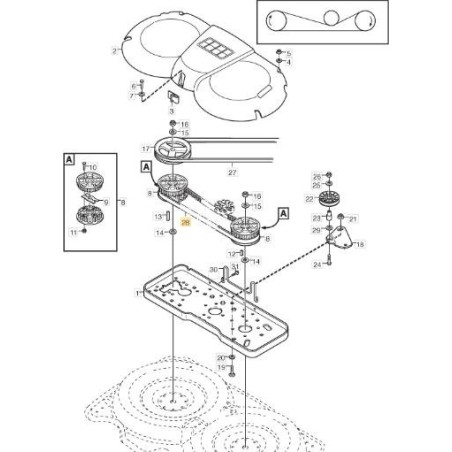 VILLA II 107M STIGA 9585-0133-01 ORIGINAL lawn tractor blade toothed belt | Newgardenstore.eu