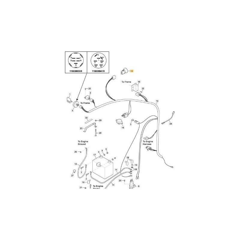 COMMUTATEUR DE COMMANDE D'EMBRAYAGE D'ORIGINE STIGA - 118830109/0