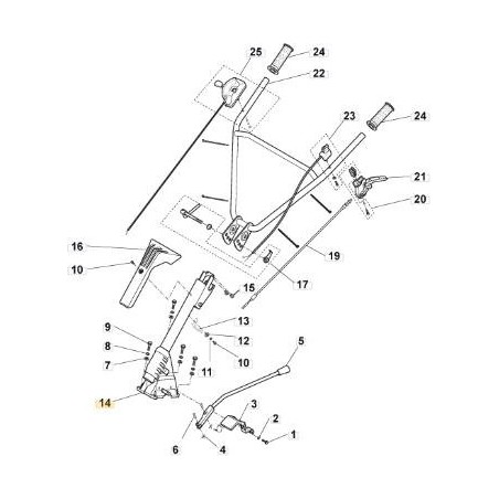 SUPPORTO MANICO ORIGINALE STIGA - 118802855/0 | Newgardenstore.eu