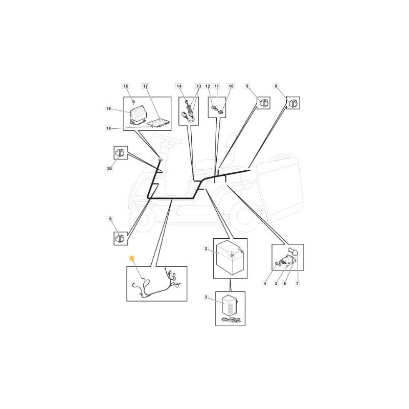 KIT CABLAGE NR66AE ORIGINE STIGA - 184040132/0