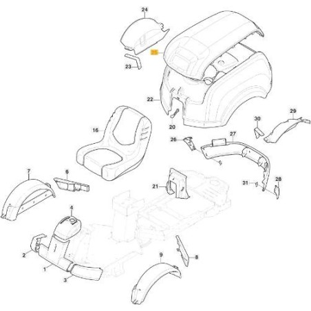 TAPA MOTOR SUPERIOR PCH GRIS NCS8000N ORIGINAL STIGA - 337110334/0 | Newgardenstore.eu