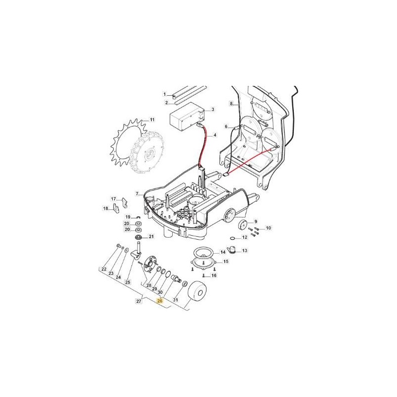 RUOTA ANTERIORE MAGNETICA ORIGINALE STIGA - 112600117/0