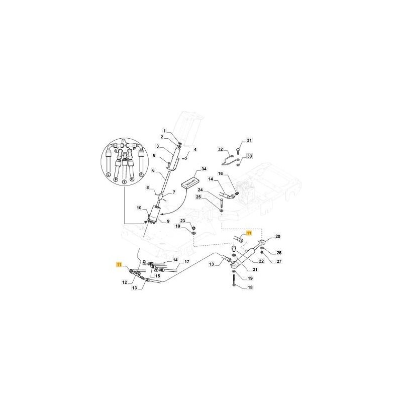 HYDROSCHLAUCH LINKS LENKZYLINDER PFM ORIGINAL STIGA - 387869501/0