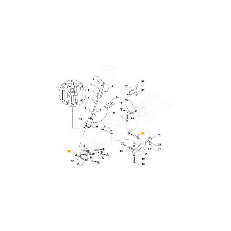 TUBO IDRO SX CILINDRO STERZO PFM ORIGINALE STIGA - 387869501/1
