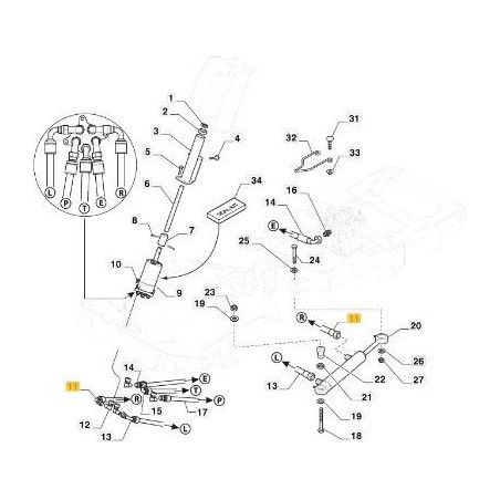TUBO IDRO SX CILINDRO STERZO PFM ORIGINALE STIGA - 387869501/1 | Newgardenstore.eu