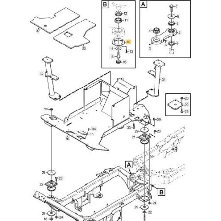 UNTERLEGSCHEIBE MIT 4 LÖCHERN 46,8x88x8 ZNB ORIGINAL STIGA - 1135-4009-01 | Newgardenstore.eu