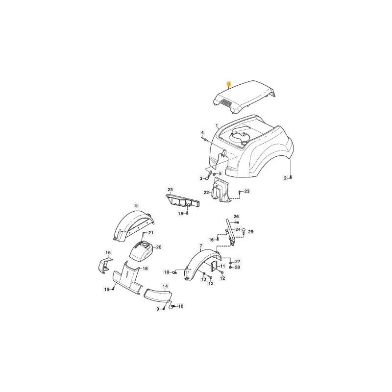 TAPA DE MOTOR ORIGINAL STIGA (GRIS) - 1134-5264-01