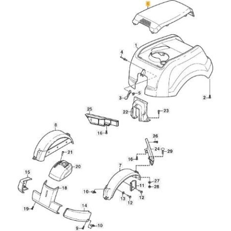 TAPA DE MOTOR ORIGINAL STIGA (GRIS) - 1134-5264-01 | Newgardenstore.eu
